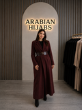 Maroon coat with belt