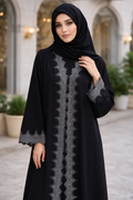 Velvet abaya with lace