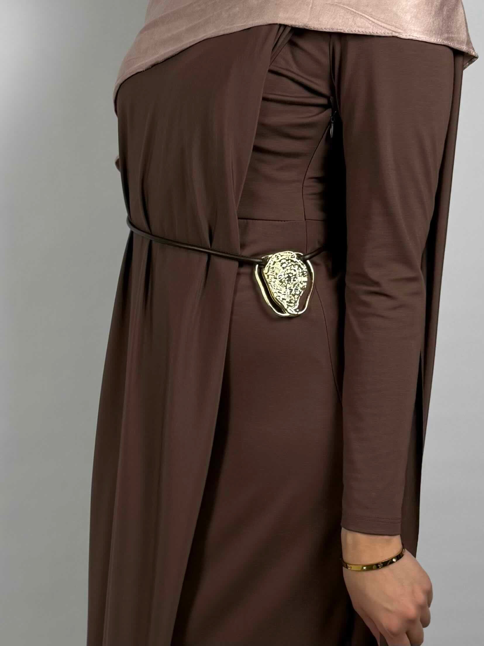 Draped Abaya - Cocoa