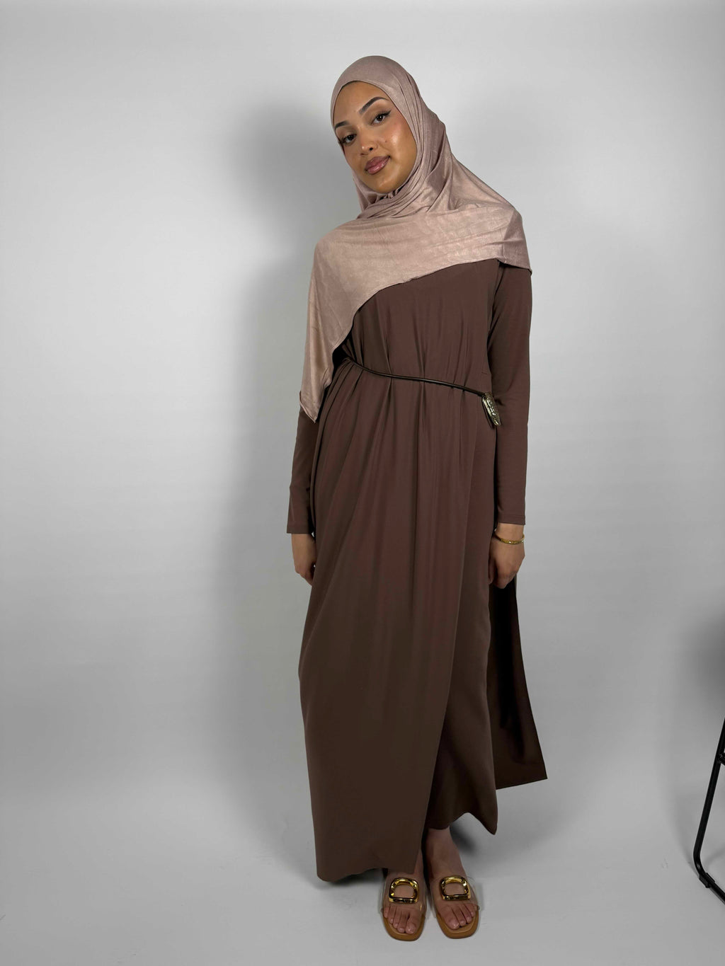 Draped Abaya - Cocoa