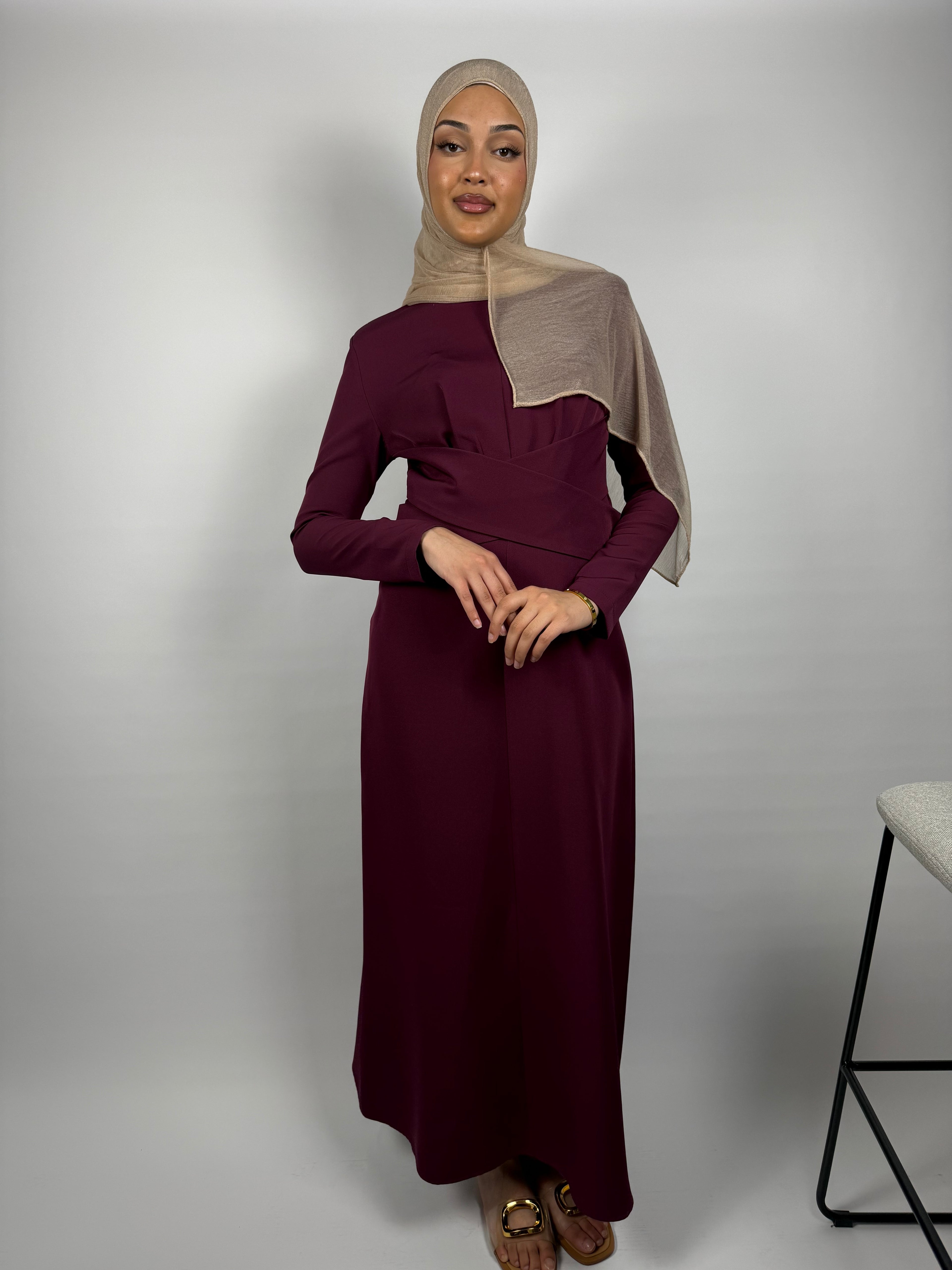 Signature Pleat Dress - Plum