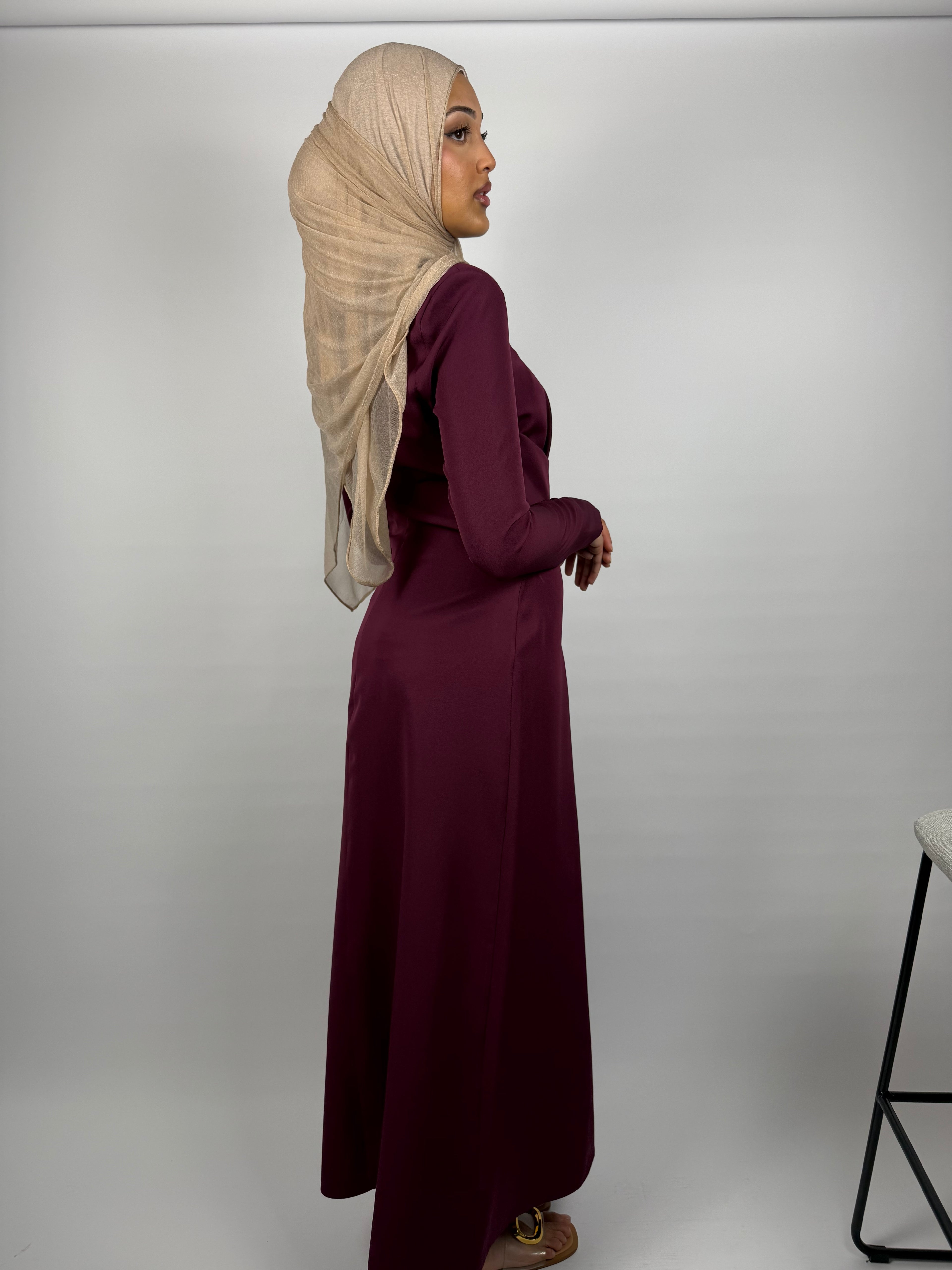 Signature Pleat Dress - Plum