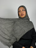 Crinkle Hijab in Charcoal Grey