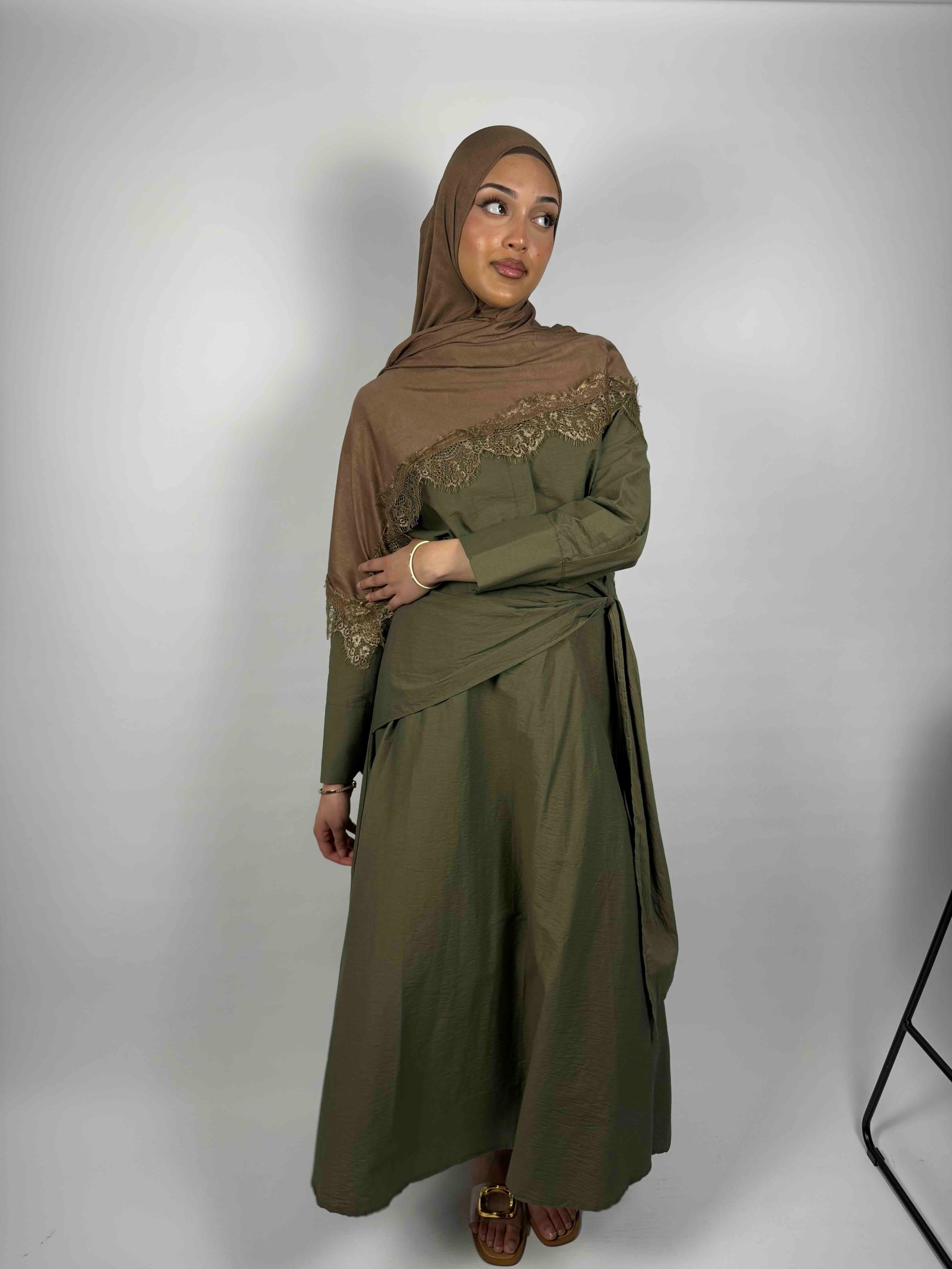 Crinkle Maxi Dress - Olive