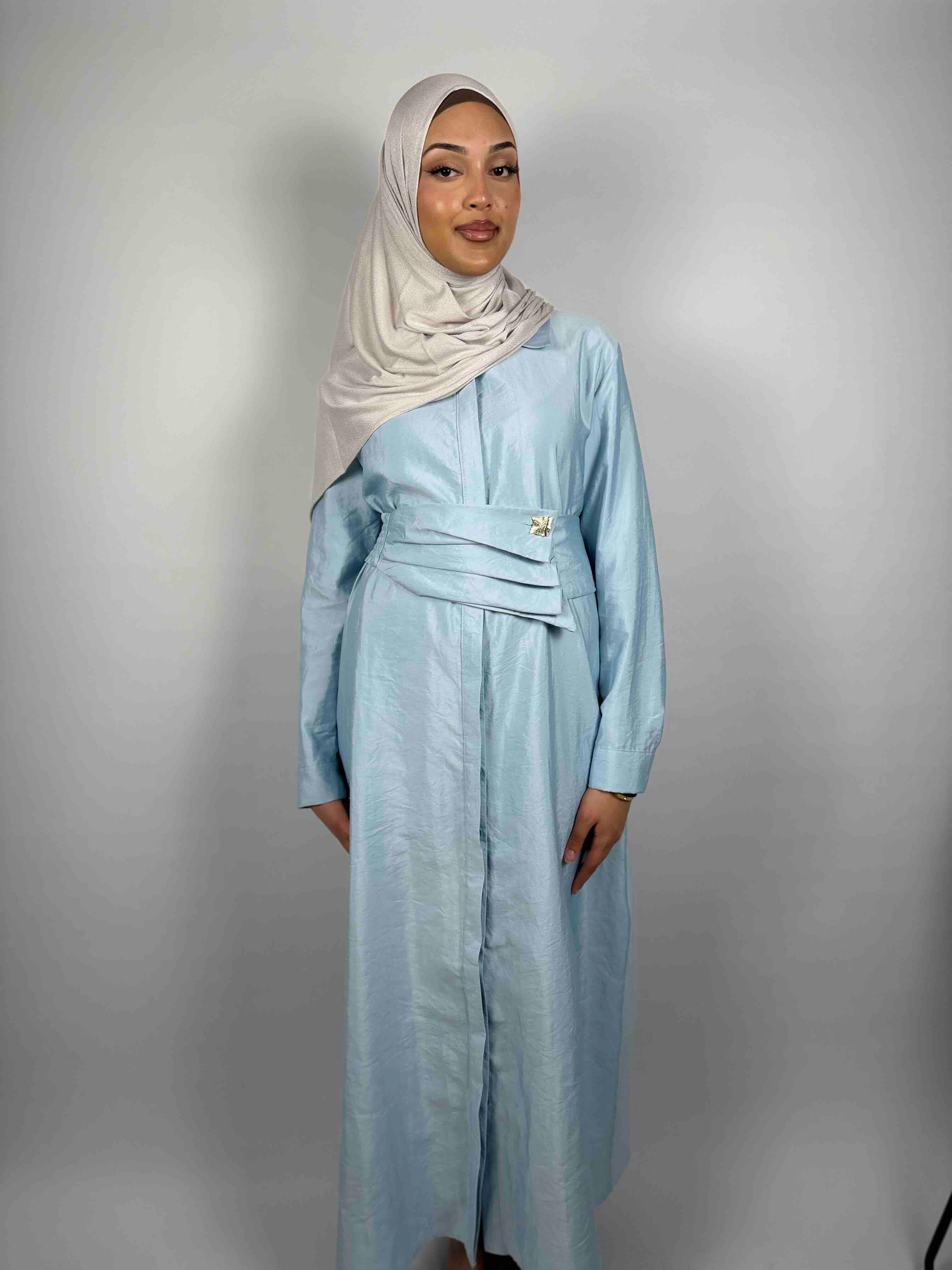 Satin Sculpt Dress - Powder Blue