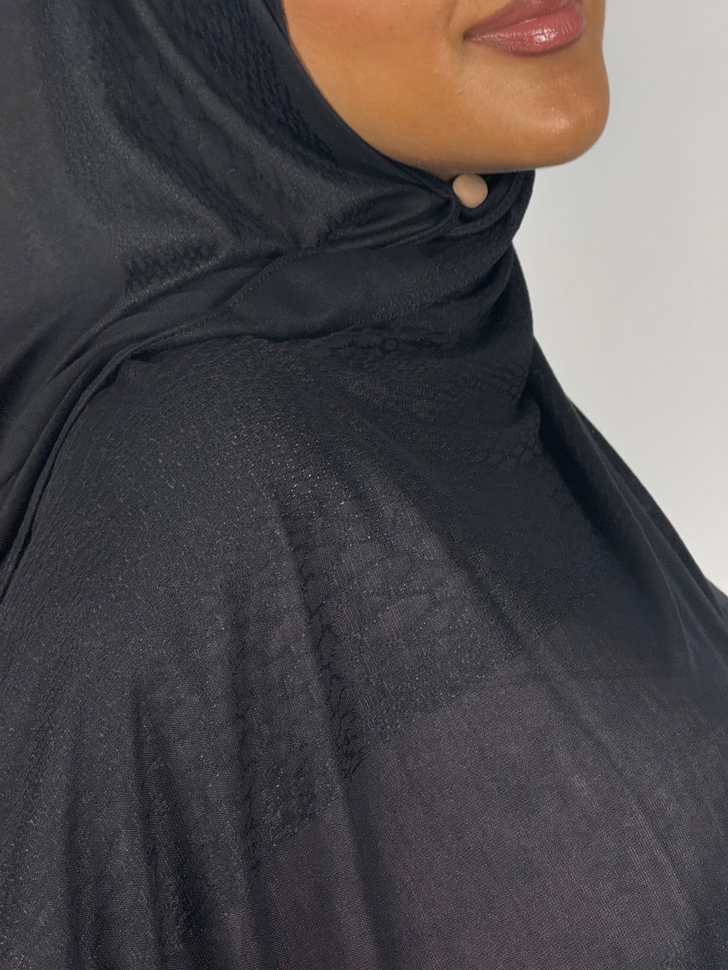 Patterned Luxe Hijab - Black