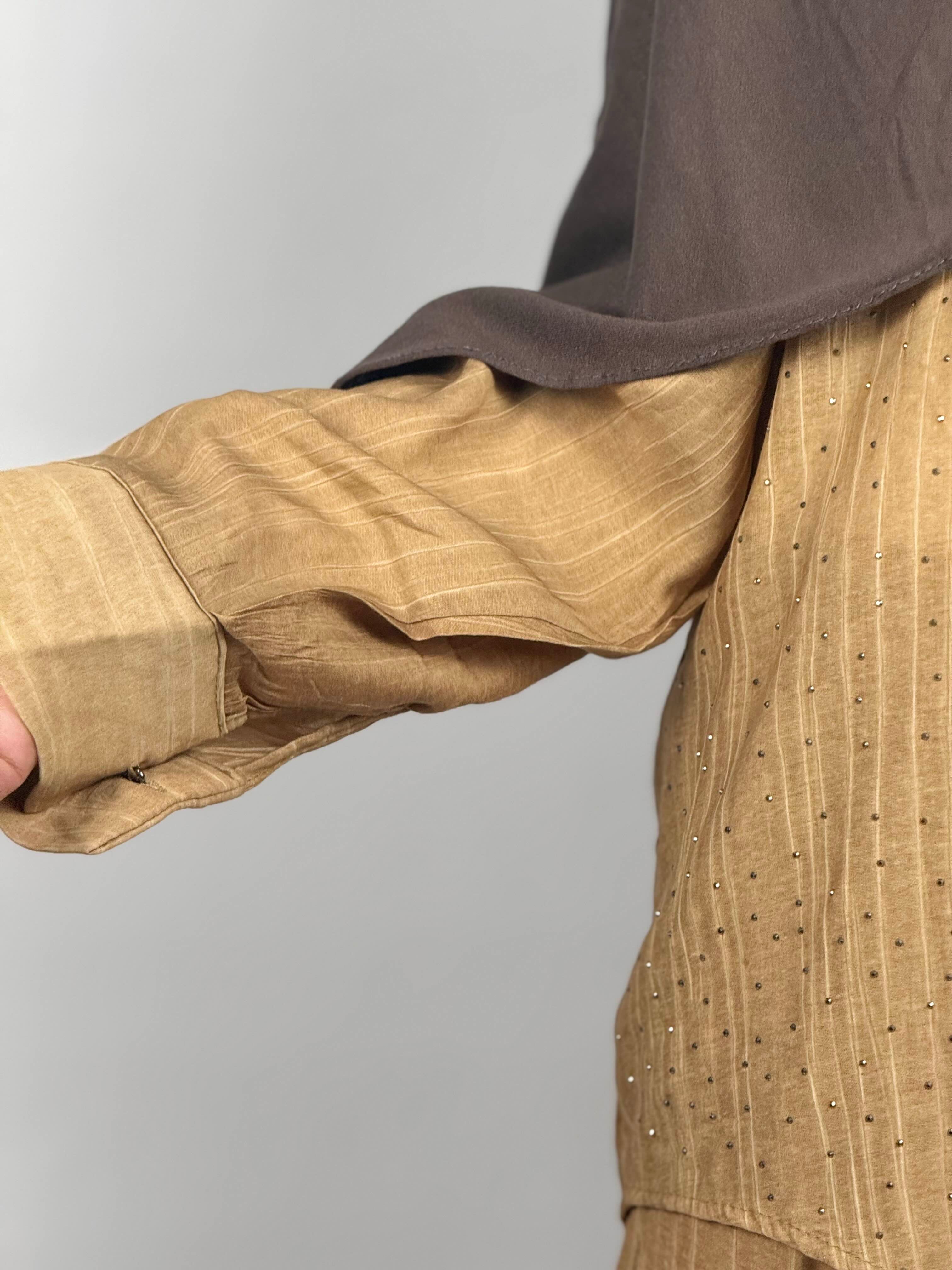 Luxe Pearl-Thread Co-Ord - Honey Gold