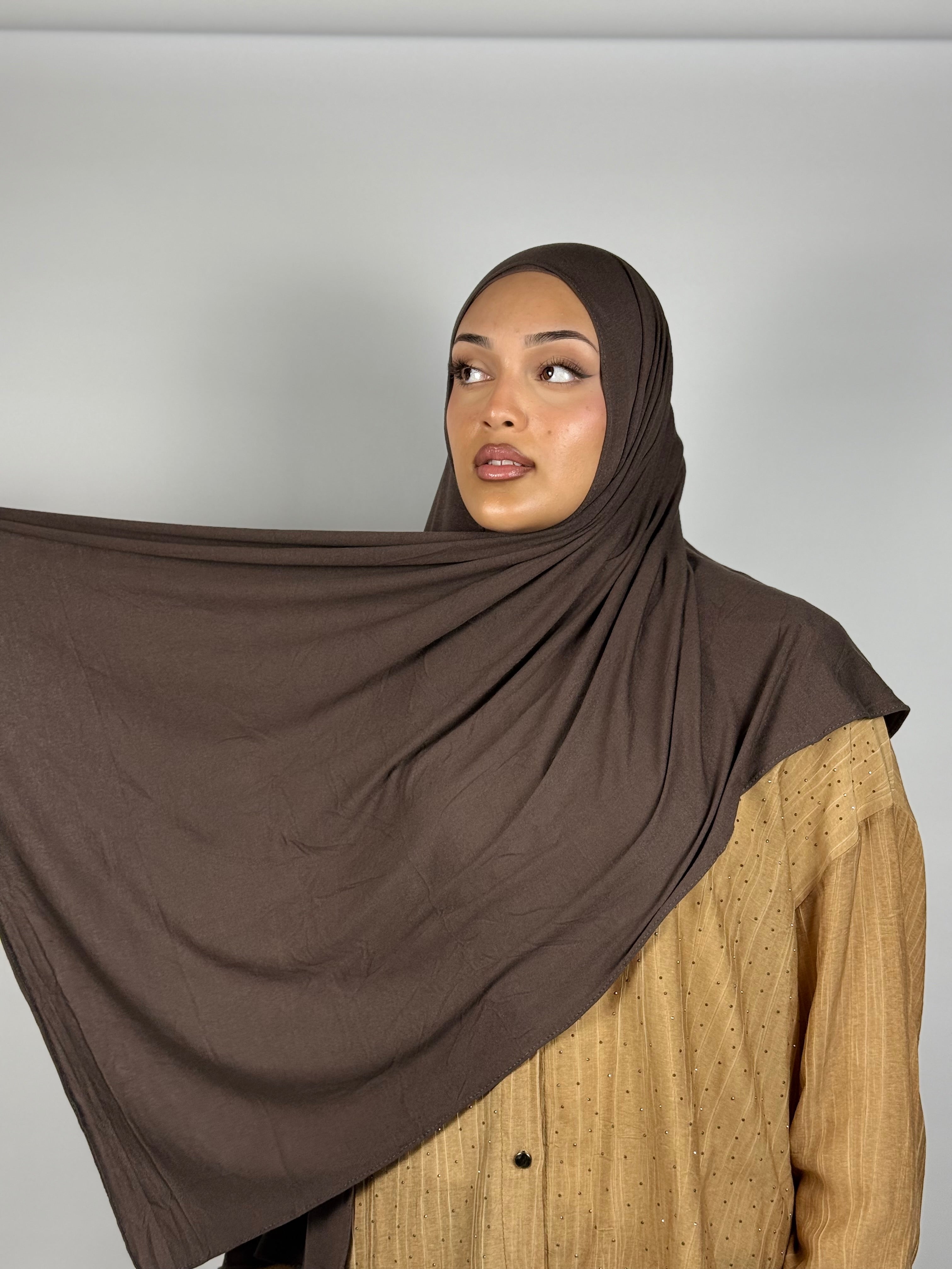 Jersey Hijab – Deep Chocolate