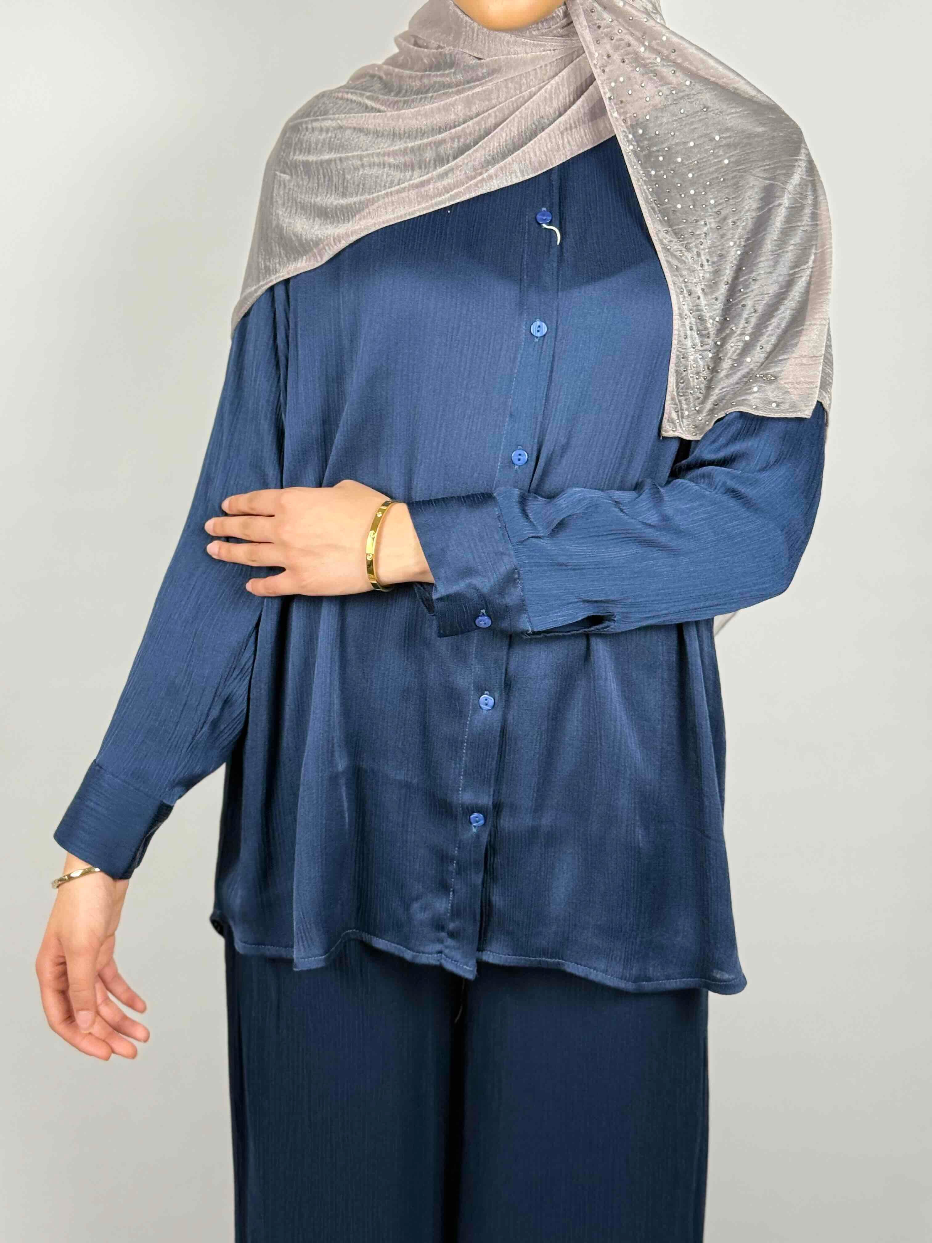 Satin Co-Ord Set – Midnight Navy