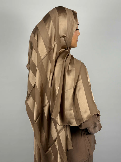 Crepe Satin Hijab - Golden Bronze