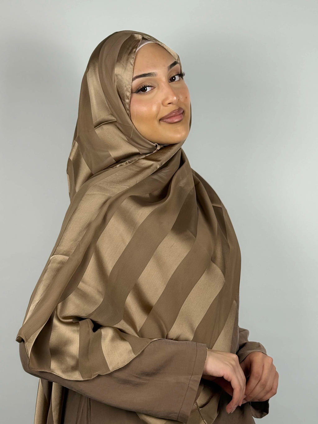 Crepe Satin Hijab - Golden Bronze