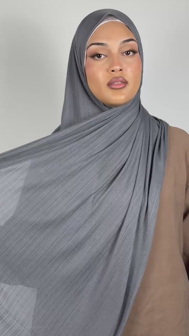 Ribbed Jersey Hijab – Slate Grey